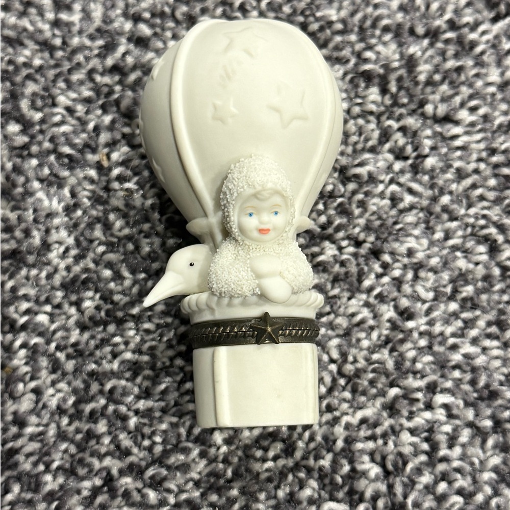 Snowbabies "Fly With Me" Bisque Hinged Hot Air Balloon Trinket Box #68949